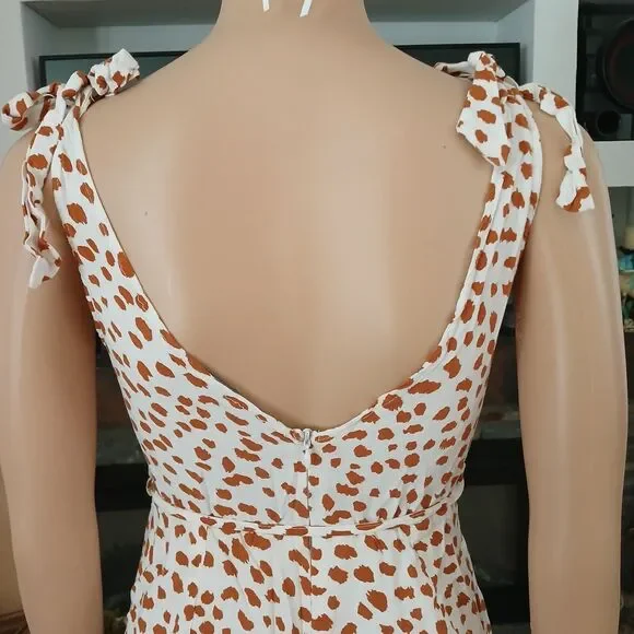 Women's Small Romper Jumper One Piece Summer Shorts String Straps Animal Print - Picture 10 of 16